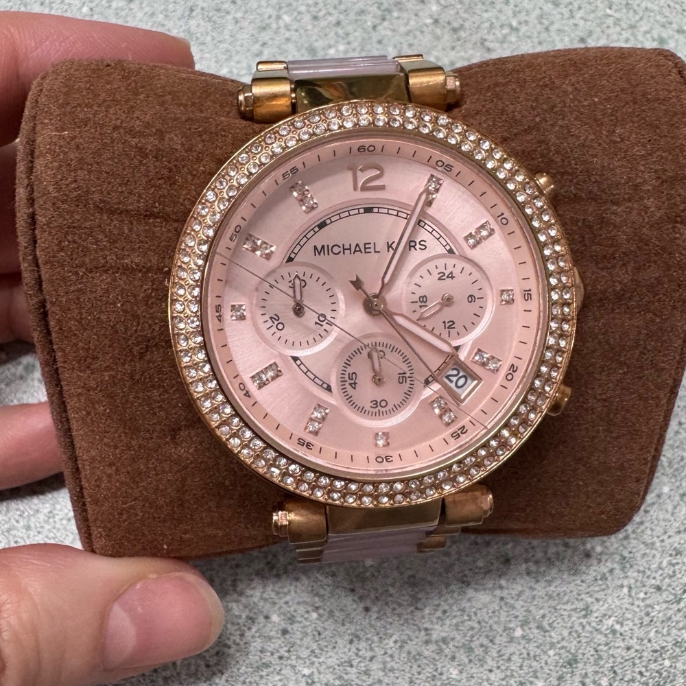 Michael Kors Rose Gold Women's Watch with Crystal Bezel